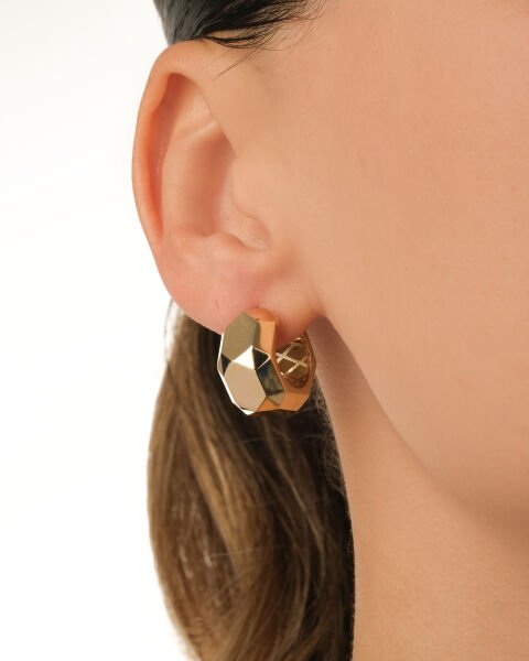 14 Ayar Altın Bombeli Küpe