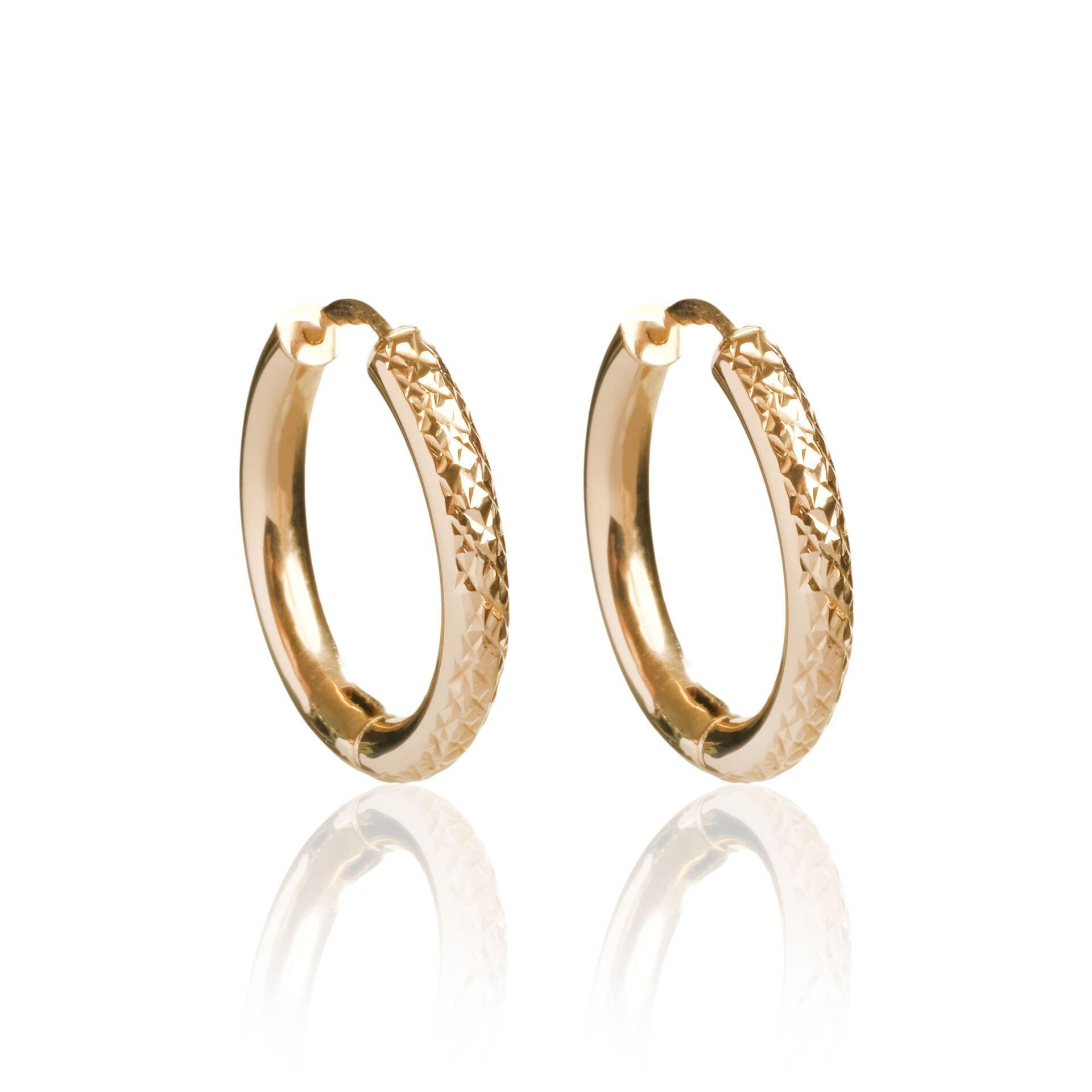 14 Ayar Altın Lazer Kesim Halka Küpe