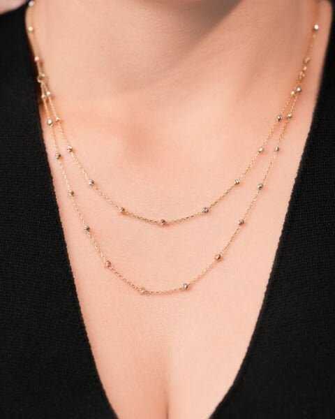 14 Ayar Altın Dorika Toplu Üç Renk Kolye