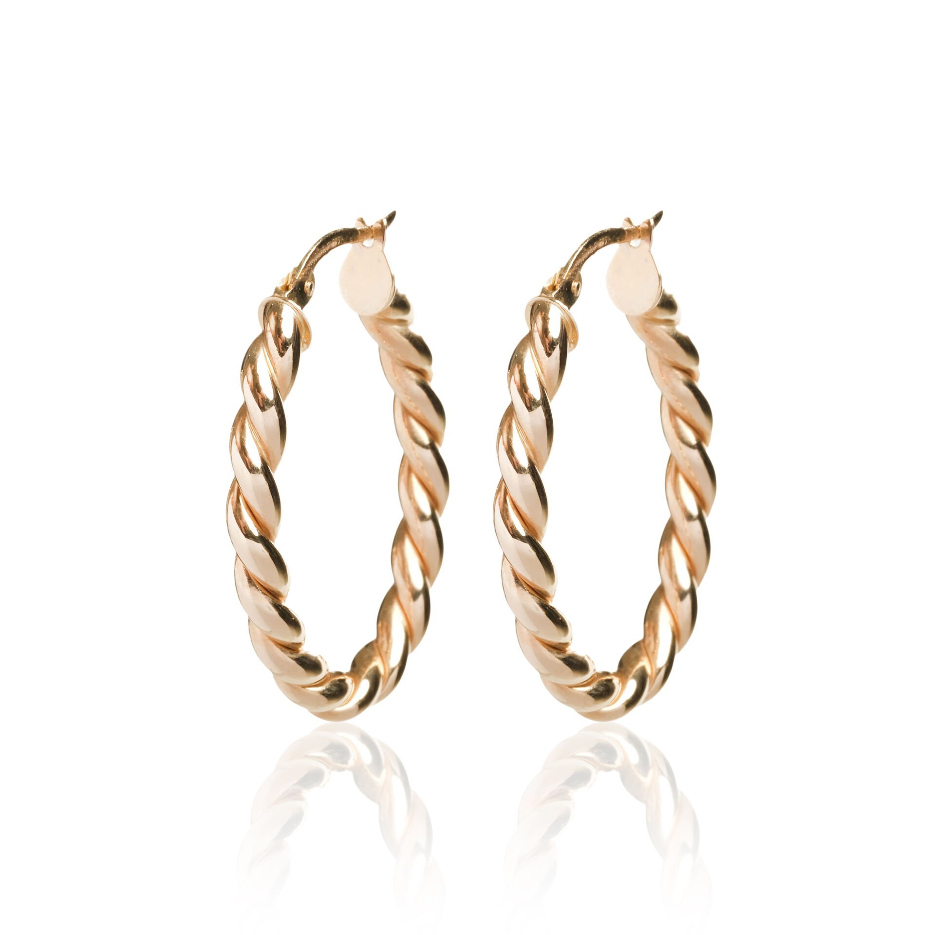 14 Ayar Altın Burgu Halka Küpe