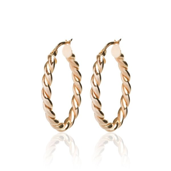 14 Ayar Altın Sarmal Burgu Halka Küpe