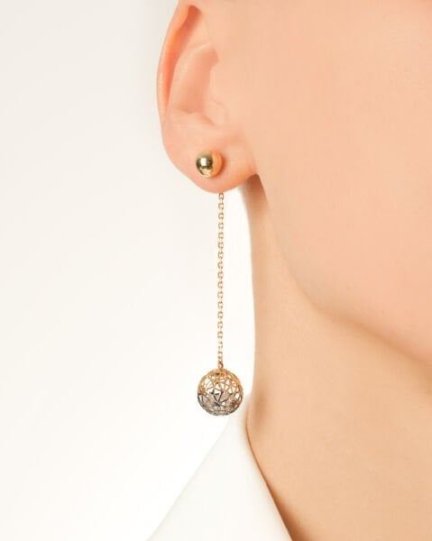 Roberto Bravo Bigo Koleksiyonu 14 Ayar Altın Sallantılı Küpe