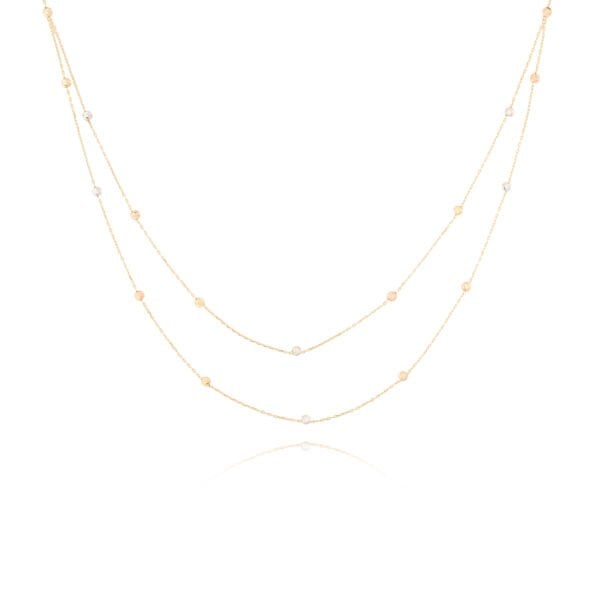 14 Ayar Altın Dorika Toplu Üç Renk Kolye