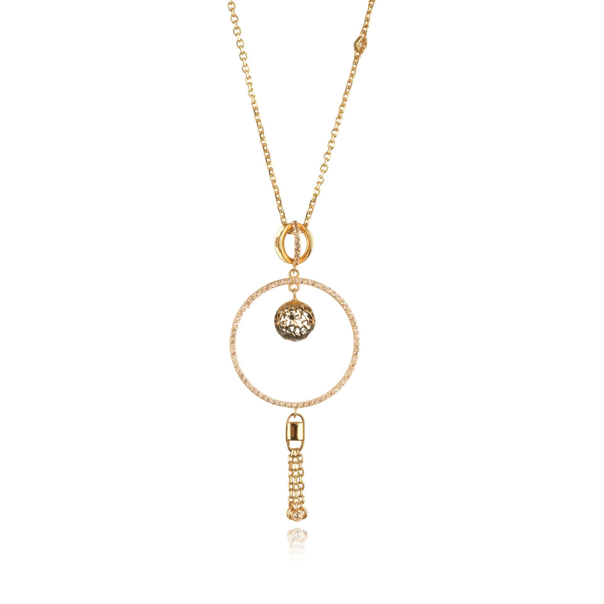 Roberto Bravo Bigo Koleksiyonu 14 Ayar Altın Taşlı Kolye