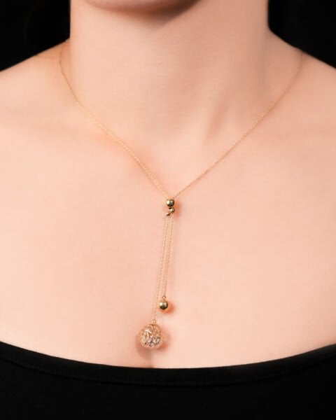 14 Ayar Altın Roberto Bravo Bigo Taşlı Kolye