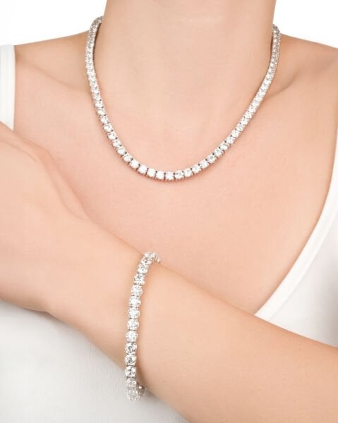 Pırlanta  Su Yolu Model Seti (Gerdanlık - Bileklik)