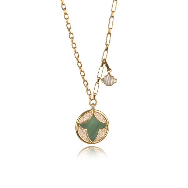 Roberto Bravo Marrakech Koleksiyonu Pırlanta ve Malahit Taşlı Özel Tasarım Kolye