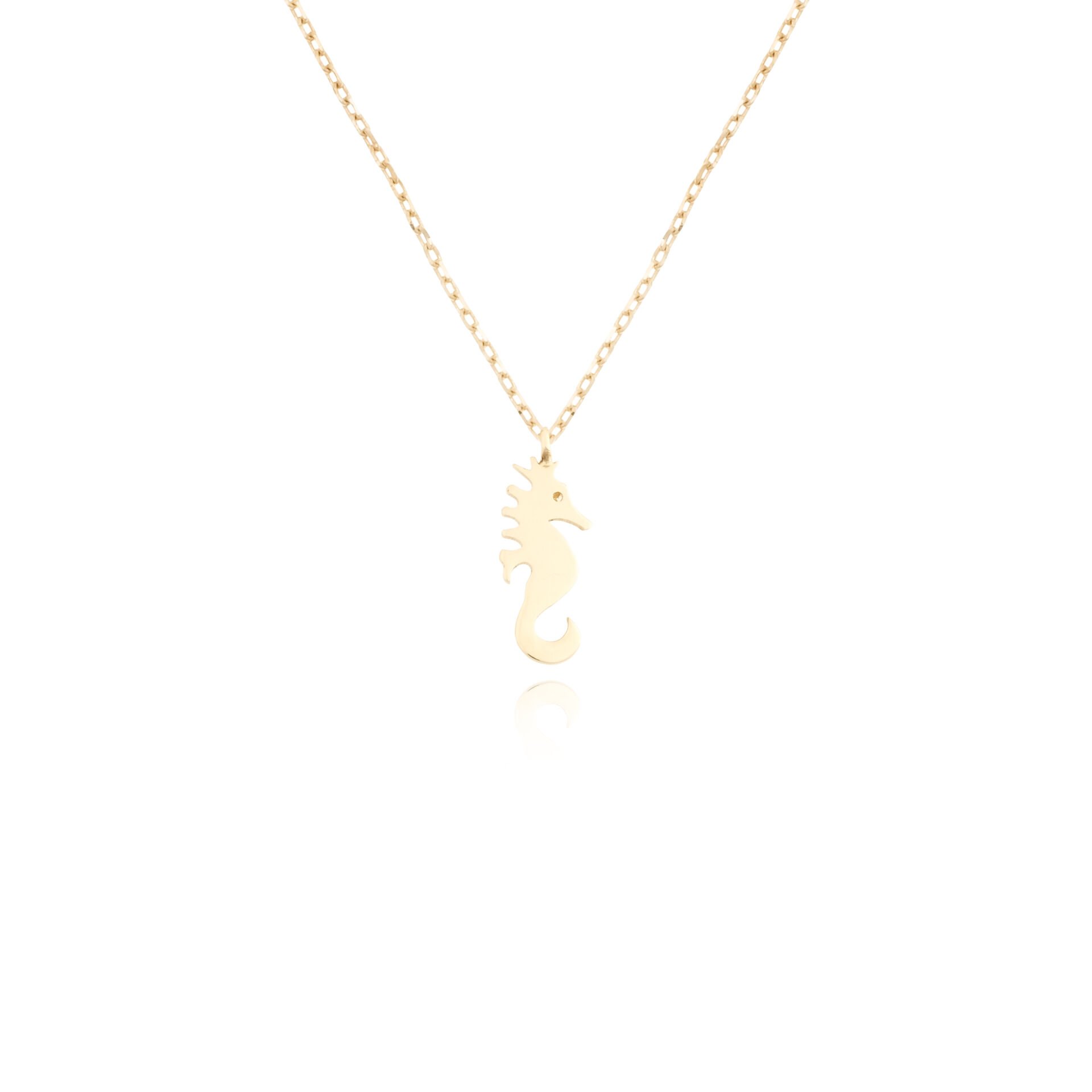 14 Ayar Altın Denizatı Figürlü Kolye