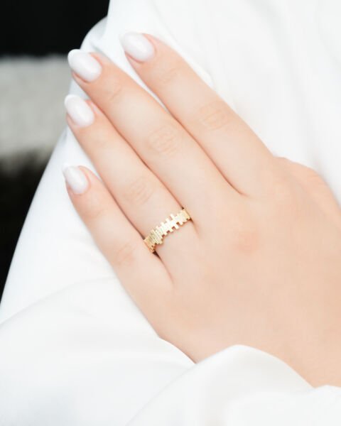 14 Ayar Altın Ritim Mat Kadın Alyans