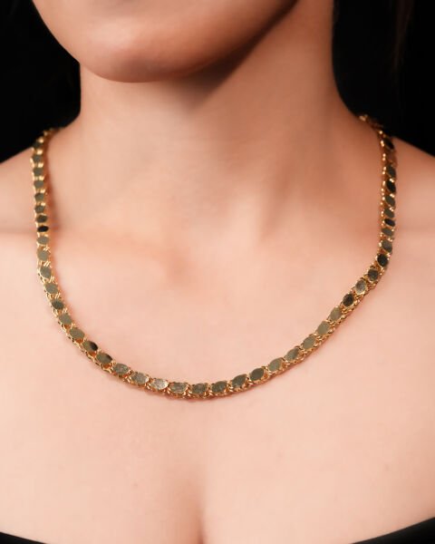 14 Ayar Altın Kalın Pullu Zincir