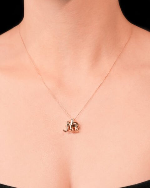 14 Ayar Altın Fil Kolye