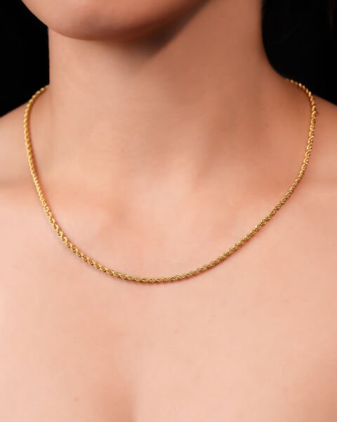 14 Ayar Altın İnce Halat Zincir