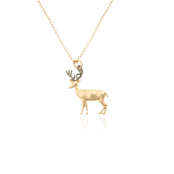 14 Ayar Altın Geyik Kolye