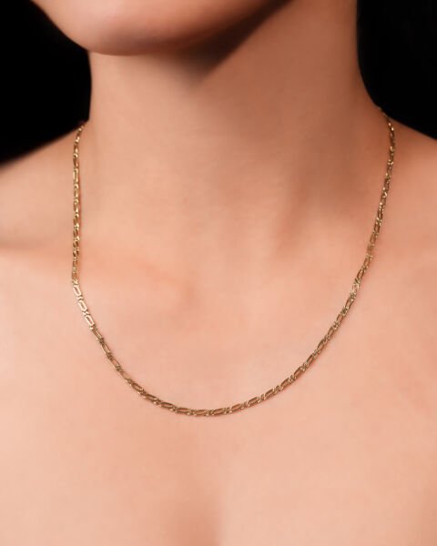 14 Ayar Altın Figaro Zincir Kolye