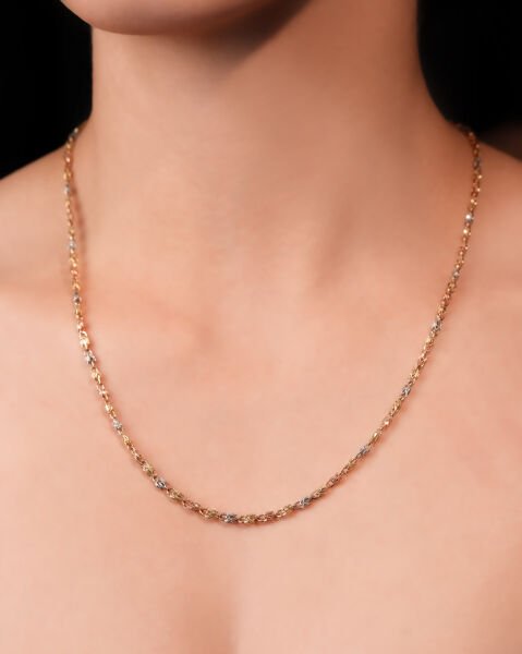 14 Ayar Altın 3 Renk Tasarım Zincir