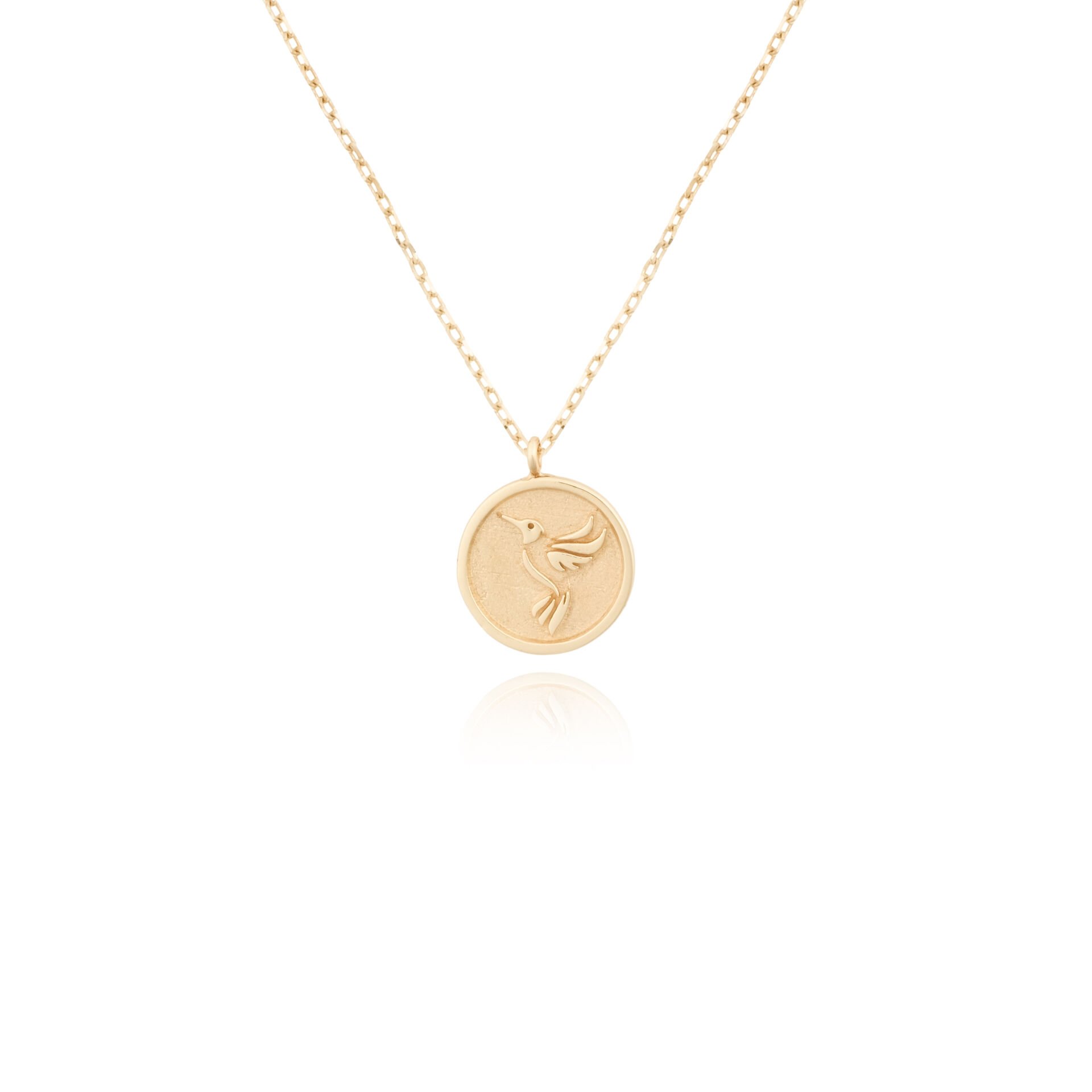 14 Ayar Altın Sinek Kuşu Kolye