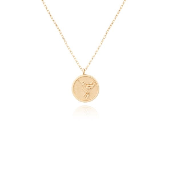 14 Ayar Altın Sinek Kuşu Kolye