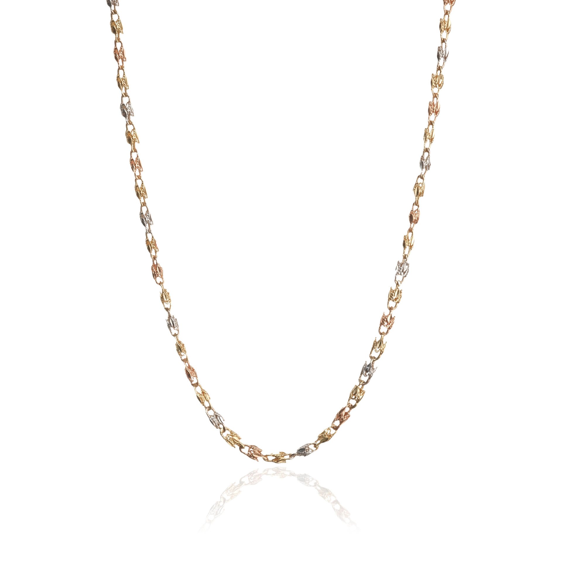 14 Ayar Altın 3 Renk Tasarım Zincir