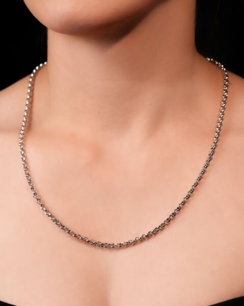 14 Ayar Beyaz Altın Doç Zincir