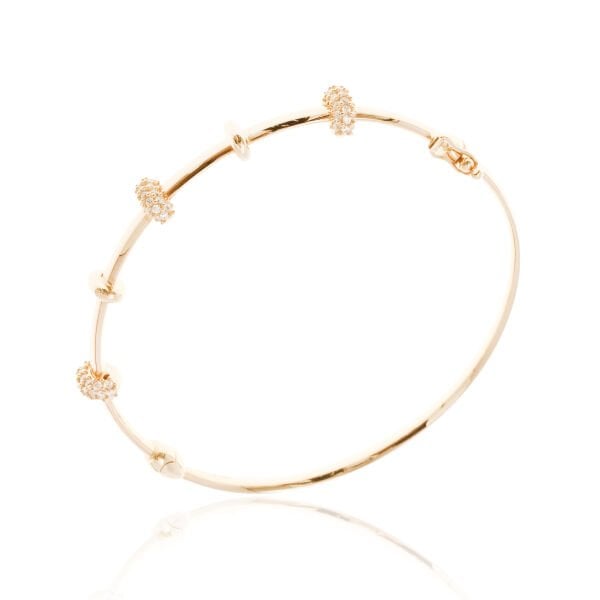 14 Ayar Altın Taşlı Halka Tasarım Kelepçe