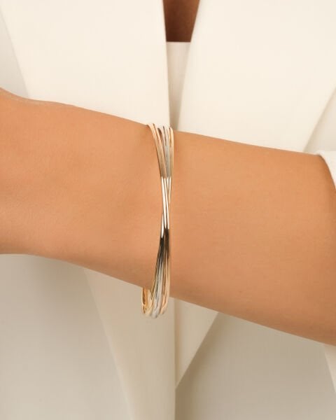 14 Ayar Altın Üç Renk Bilezik