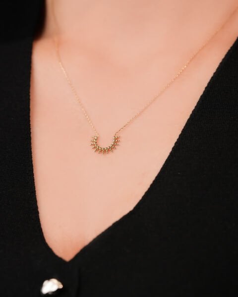 14 Ayar Altın Minimal Güneş Kolye