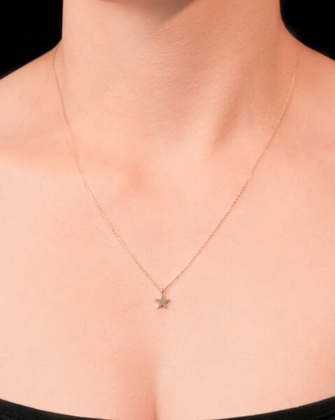 14 Ayar Altın Minimal Yıldız Kolye