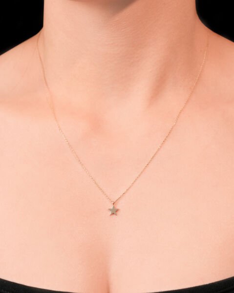 14 Ayar Altın Yıldız Kolye