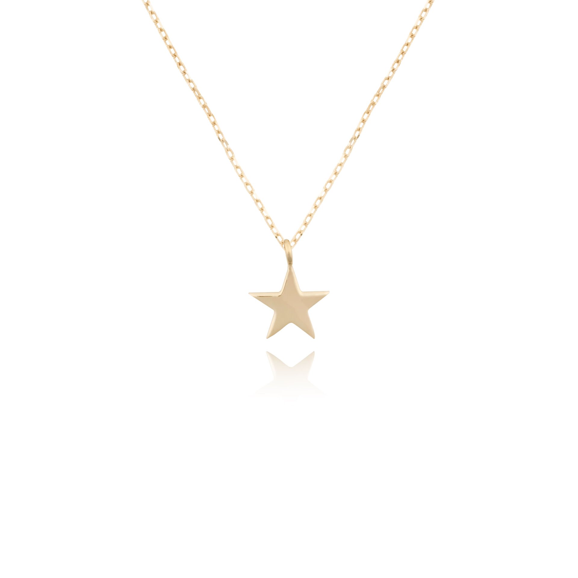 14 Ayar Altın Minimal Yıldız Kolye