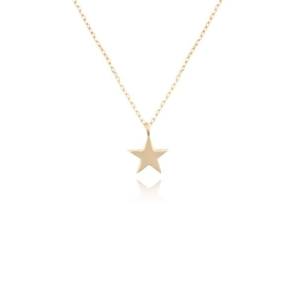 14 Ayar Altın Minimal Yıldız Kolye