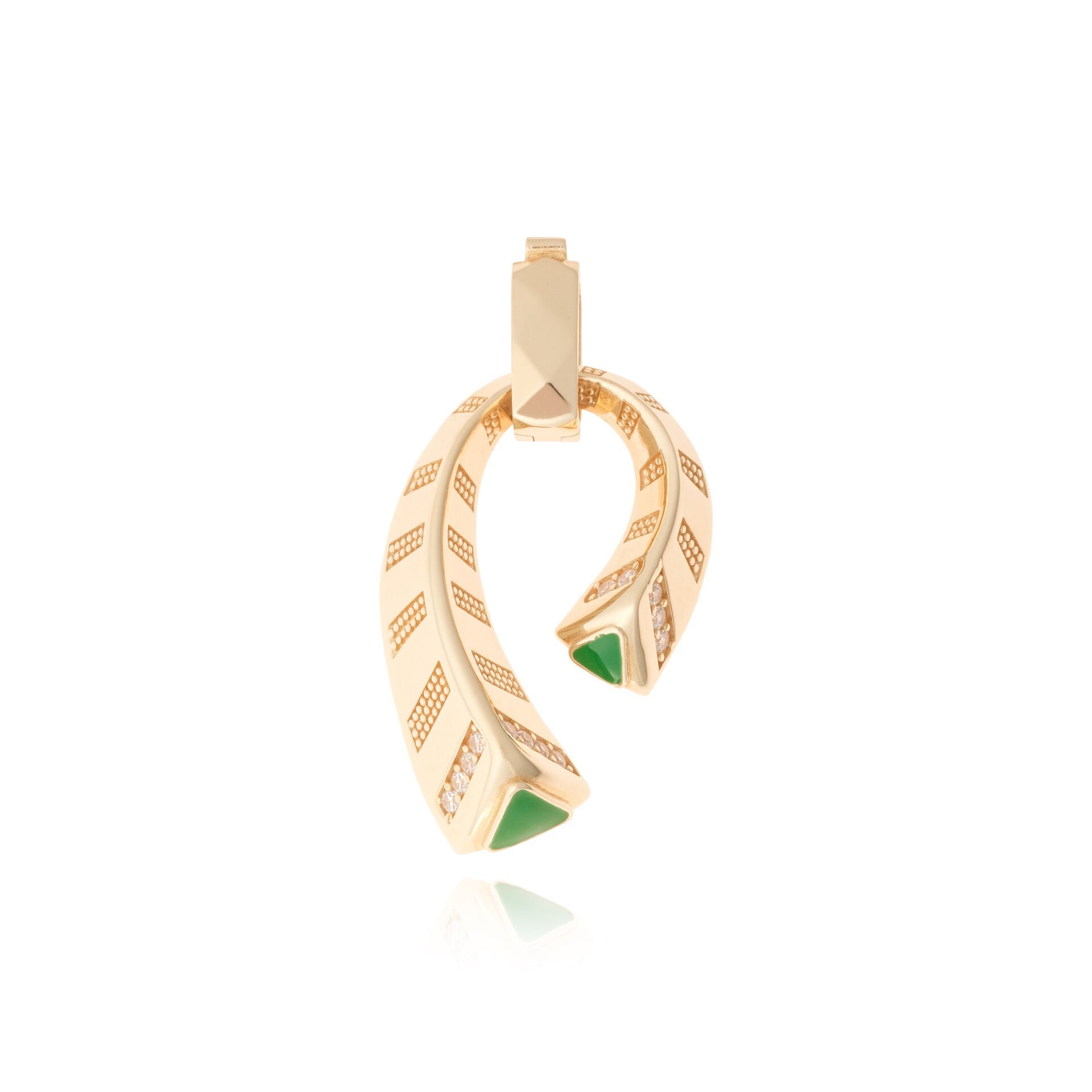 14 Ayar Altın Tasarım Mineli Kolye Ucu