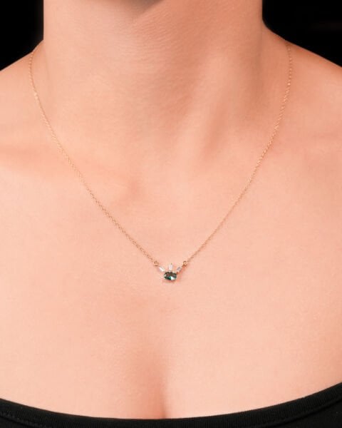 14 Ayar Altın Zultanit Taşlı Kolye