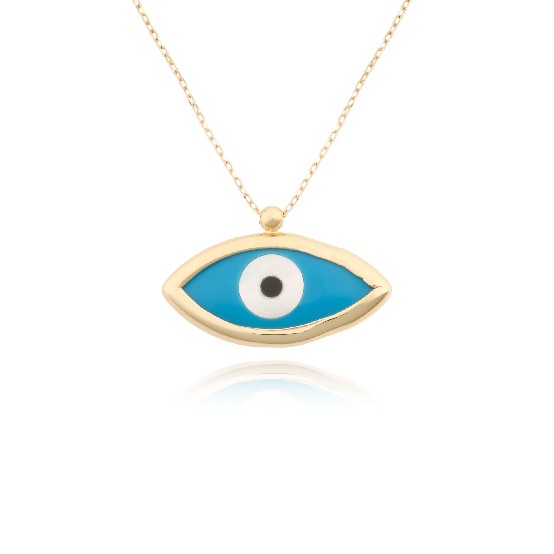 14 Ayar Altın Mineli Göz Kolye