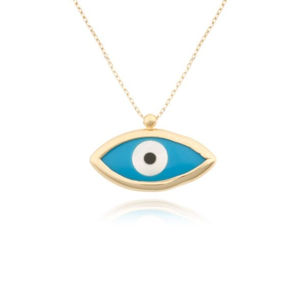 14 Ayar Altın Mineli Göz Kolye
