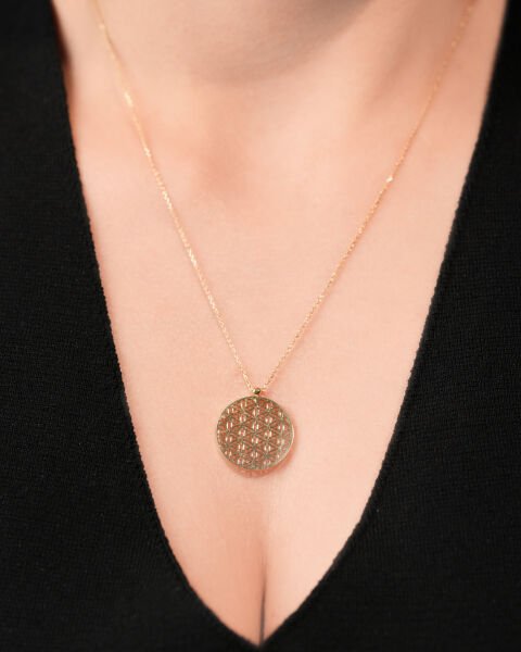 14 Ayar Altın Yaşam Çiçeği Kolye