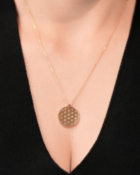 14 Ayar Altın Yaşam Çiçeği Kolye