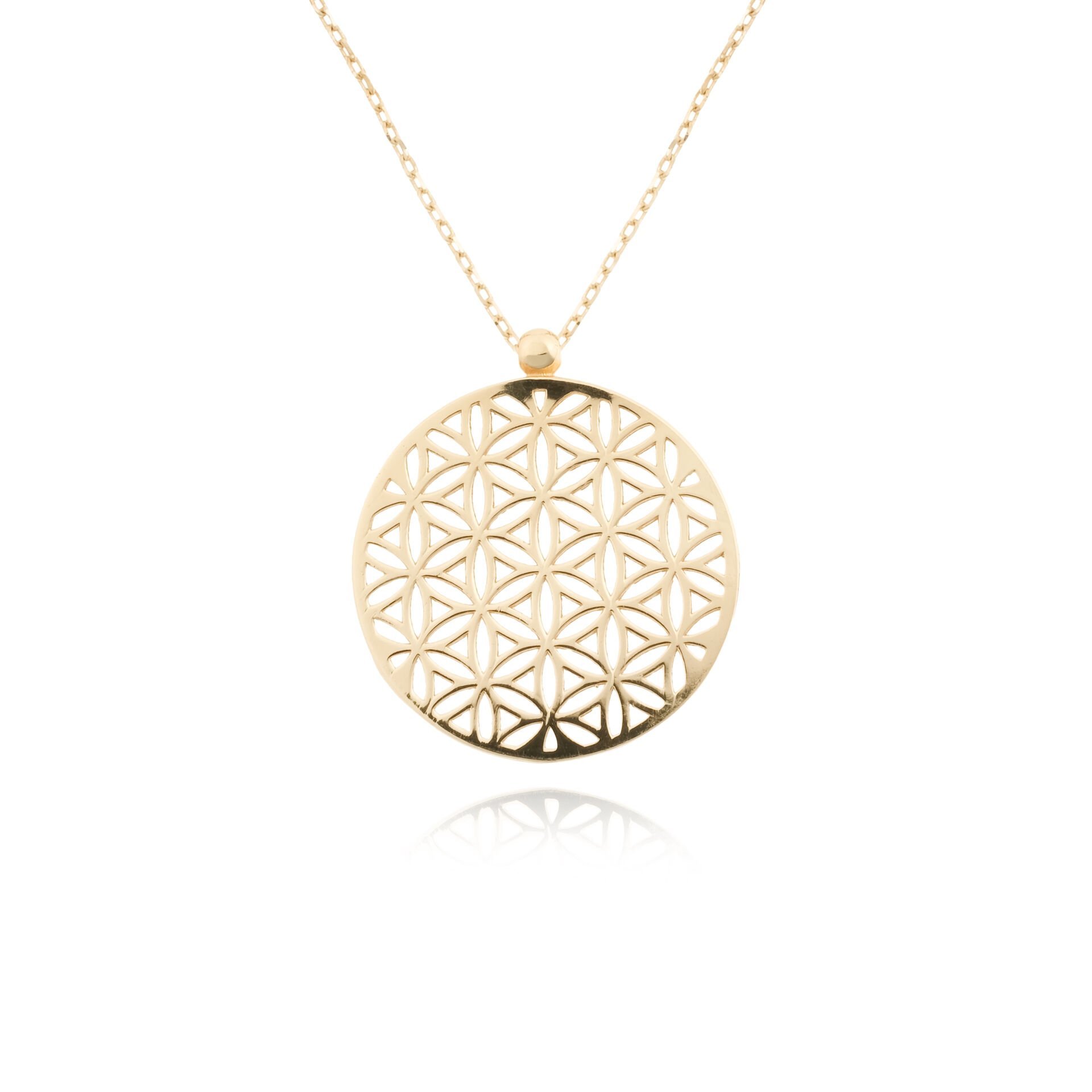 14 Ayar Altın Yaşam Çiçeği Kolye