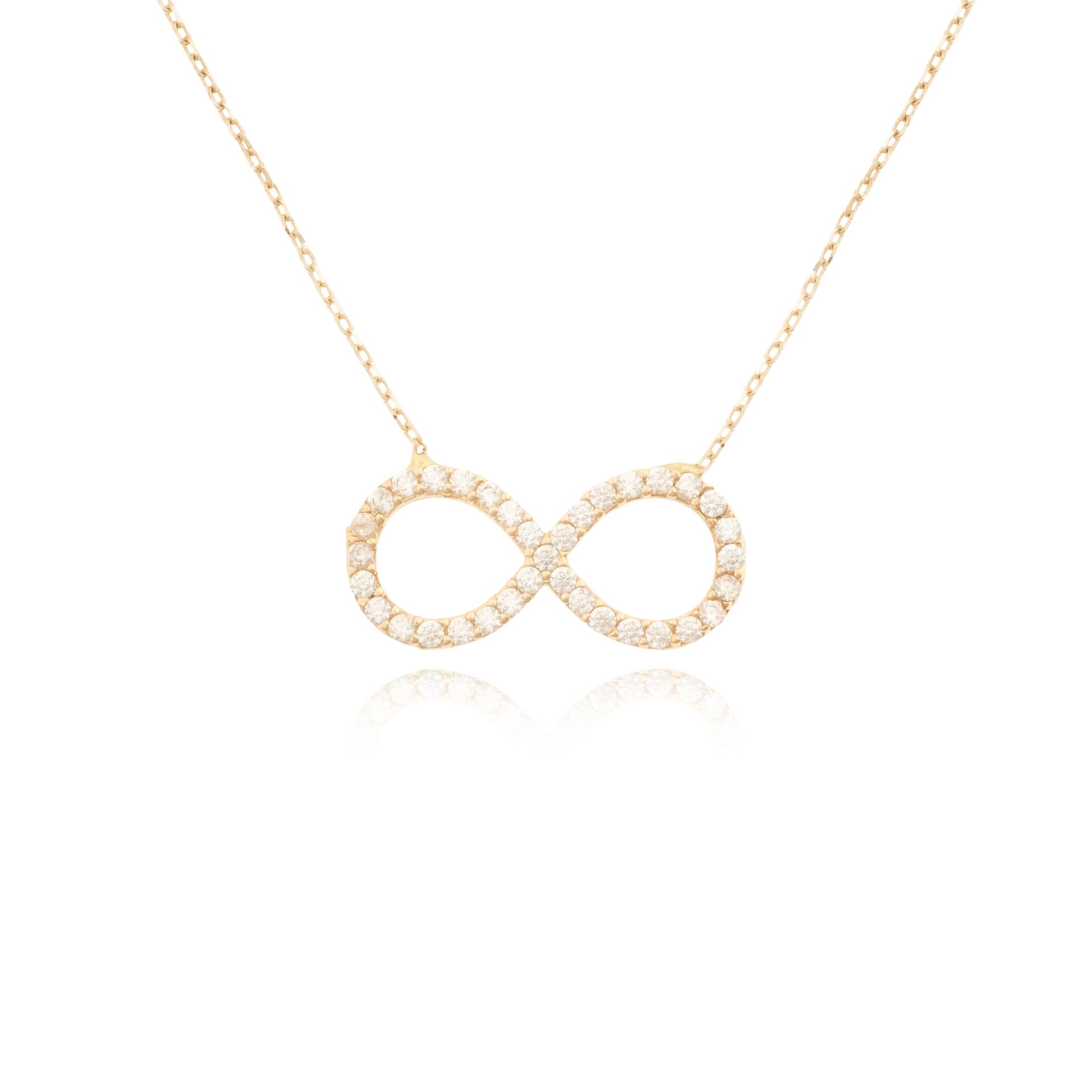 14 Ayar Altın Taşlı Sonsuzluk Kolye