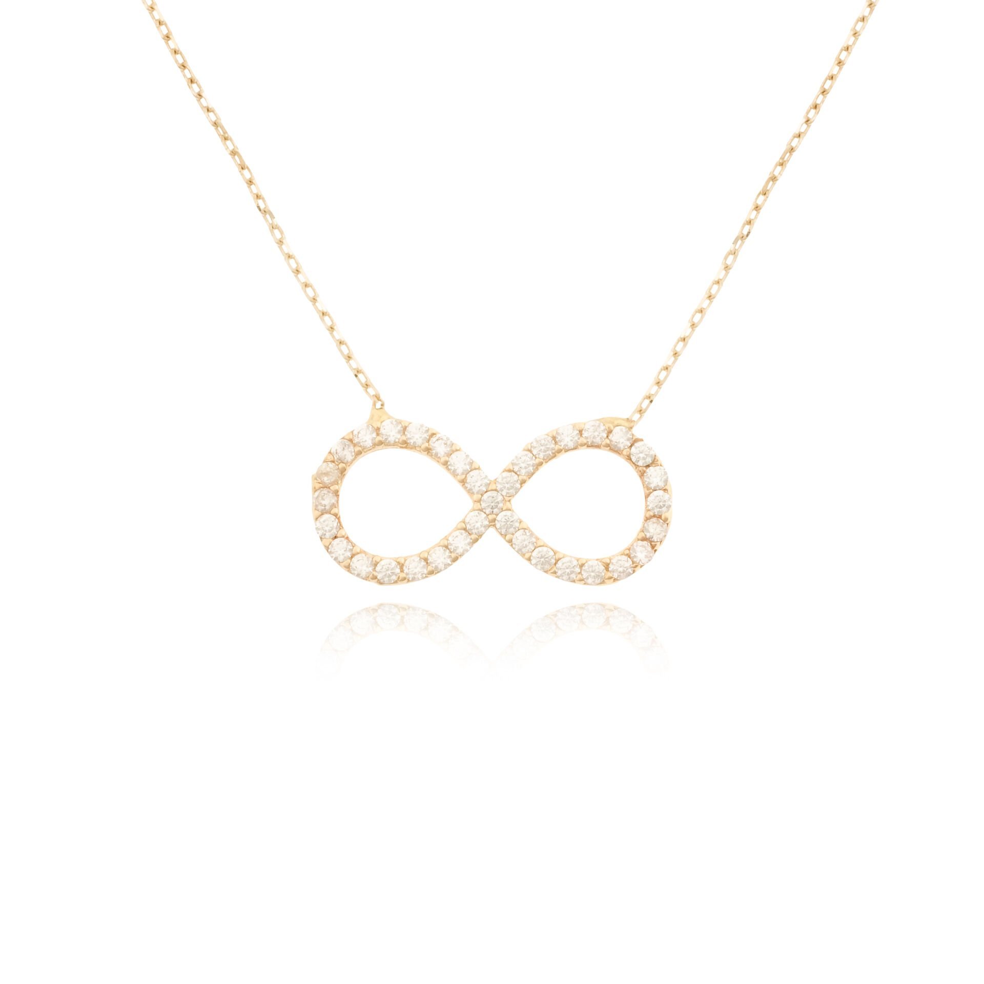 14 Ayar Altın Taşlı Sonsuzluk Kolye