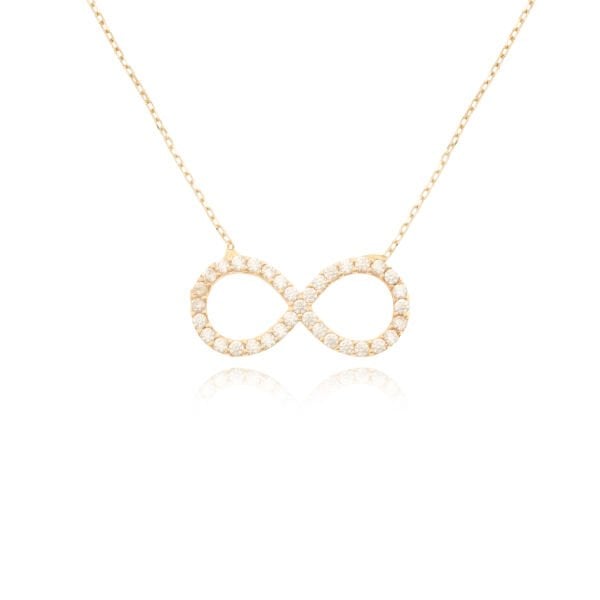 14 Ayar Altın Taşlı Sonsuzluk Kolye