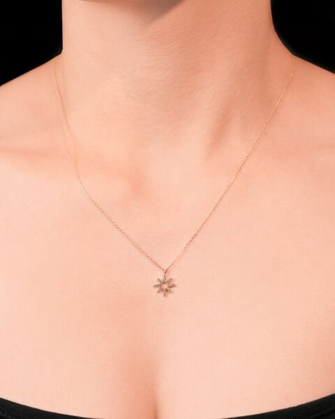 14 Ayar Altın Minimal Kutup Yıldızı Kolye