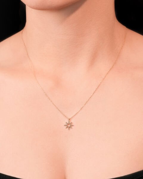 14 Ayar Altın Kutup Yıldızı Kolye