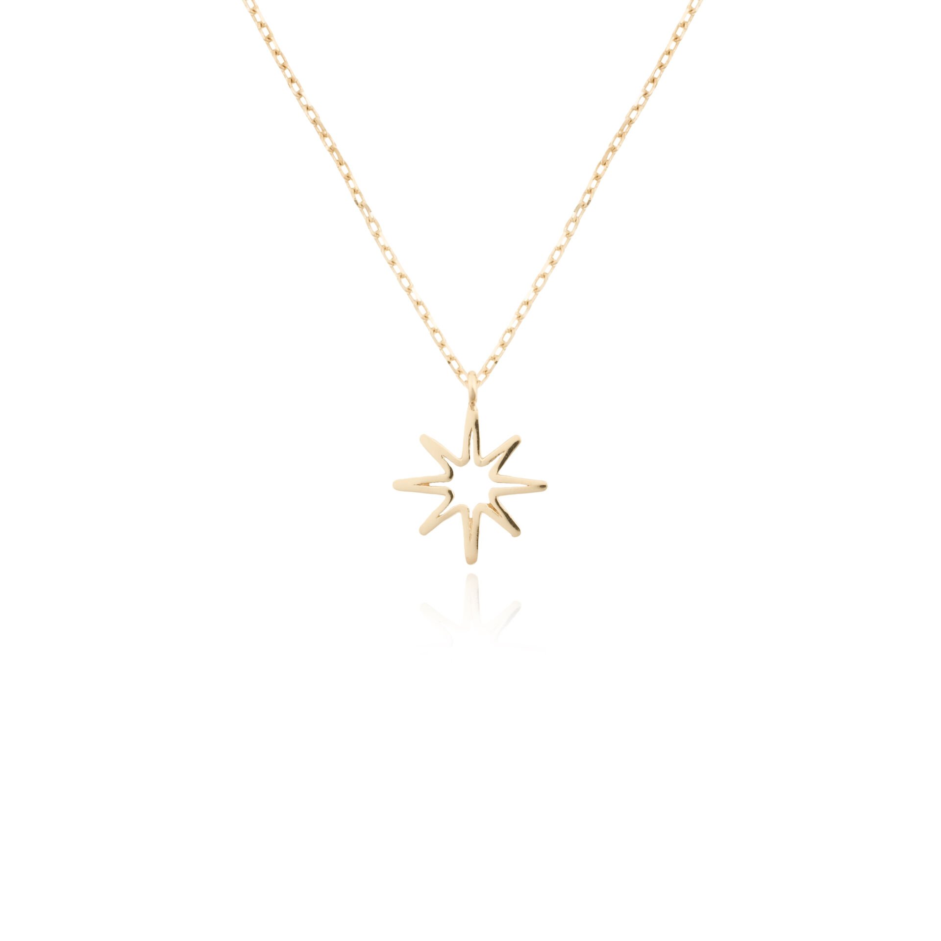 14 Ayar Altın Minimal Kutup Yıldızı Kolye
