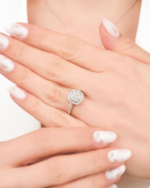 Pırlanta Reina Model Set (Kolye - Küpe - Yüzük)