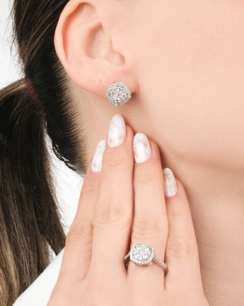 Pırlanta Reina Model Set (Kolye - Küpe - Yüzük)