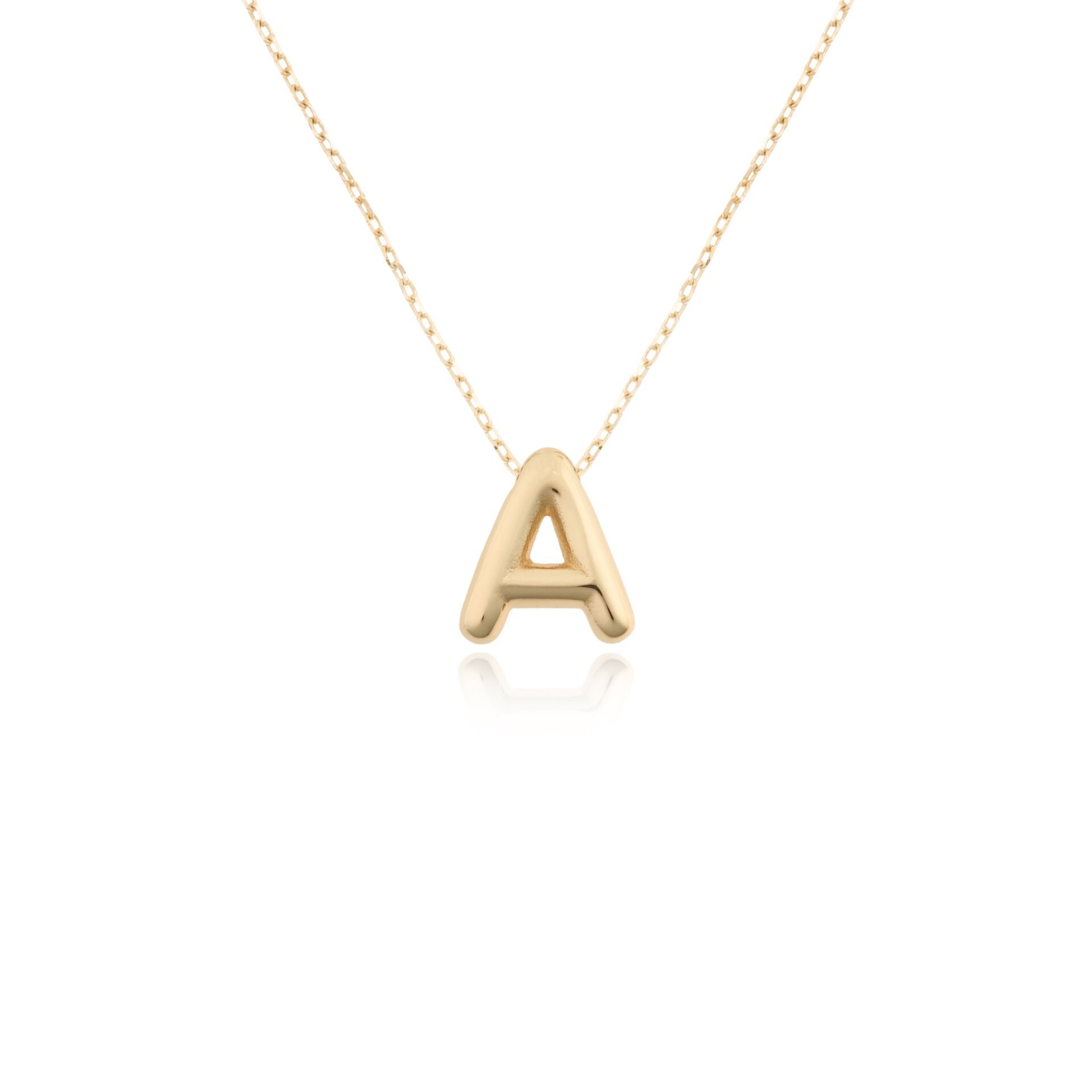 14 Ayar Altın A Harf Balon Kolye