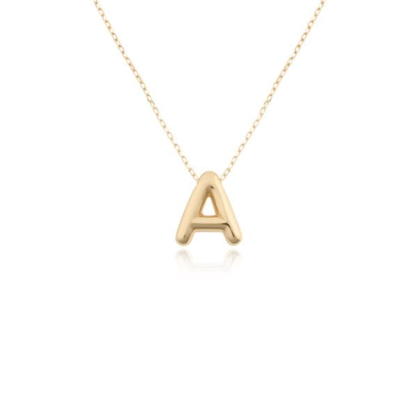 14 Ayar Altın A Harf Balon Kolye