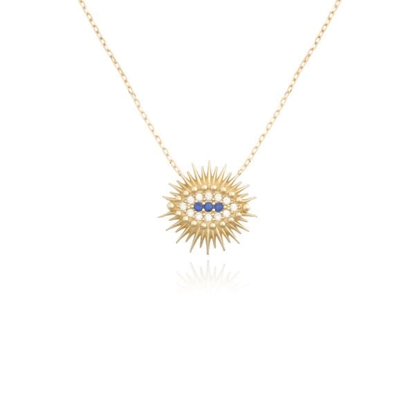 14 Ayar Altın Taşlı Göz ve Kirpik Kolye