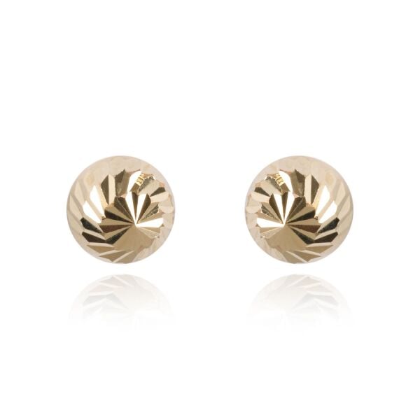 14 Ayar Altın Lazer Kesim Top Küpe