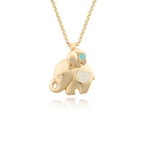 14 Ayar Altın Cetaş Eterna Kalpli Fil Kolye